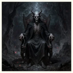 a demon sitting in a chair poster art by h. p. lovecraft deviantart metaphysical painting, lovecraftian, cosmic horror, apocalypse art