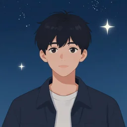 under the stars, portrait by wlop, loish, digital art