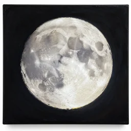 the moon, full and large in the night sky, cinematic lighting, detailed oil painting, hyperrealistic, 8k