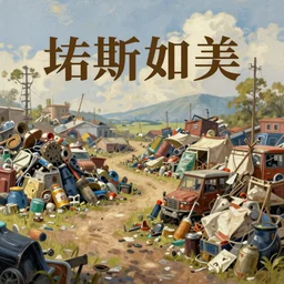 a sprawling junkyard, as an oil painted book cover illustration, piled trash heaps, dnd environment, cottagecore, concept art, readability, extremely detailed, sharp focus, art by brothers hildebrandt