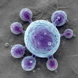 scanning electron micrograph of a human t cell