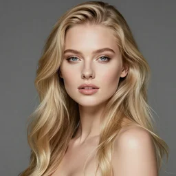 beautiful blonde nordic woman, portrait, studio lighting, perfect face, cover model, magic,