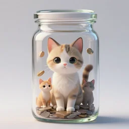 a tiny realistic anime cat girl inside a glass jar only. art by mike kime, ludovic plouffe, qi sheng luo, sharp focus, photography, unreal engine, trending on artstation, photorealistic, octane, trending on deviantart, unreal engine