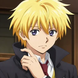 young blonde boy fantasy thief, death note style, anime style