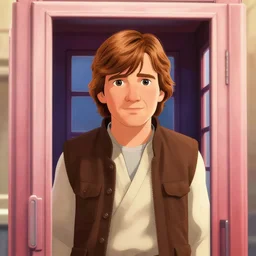 epic beautiful one anime pixar young mark hamill as luke skywalker in phonebooth in 1 9 8 5 spikey hair blonde cute hd portrait leica zeiss trending on flickr