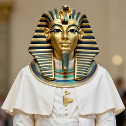 award winning photo of the pope dressed as a egypsian faraoh