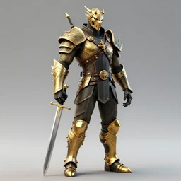 complex 3 d render of a the witcher full body with sword, gold and black, dragon cyborg, 1 5 0 mm, beautiful natural soft light, rim light, gold fractal details, fine lace, anatomical, glass, facial muscles, elegant, ultra detailed, octane render