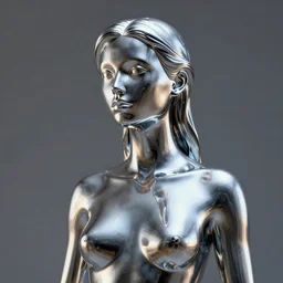 portrait of statue woman, chrome, reflect, 8 k uhd, unreal engine, octane render in the artstyle of john park and greg rutkowski