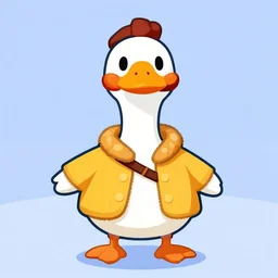 screenshot of a cute wacky humanoid goose enemy with a coat in crash bandicoot video game, crash bandicoot 4, playstation 1 era graphics, activision blizzard style, 4 k upscaled graphics