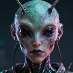 synthwave cyborg insect alien face portrait, detailed face, sharp focus, synthwave art, aesthetic, octane render, raw, cinematic