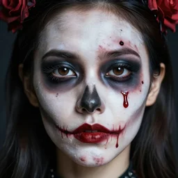 zombie beauty, 8 k hd close up portrait,