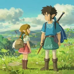 link, the legend of Zelda, high quality, by studio ghibli