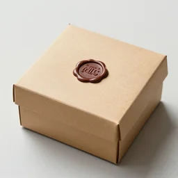 vintage craft paper gift box for men, old school, wes anderson style, sealed with old wax