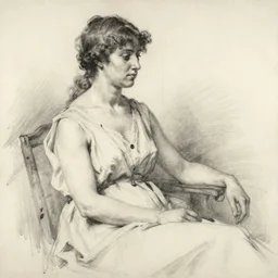 sketch study of a woman by john william godward