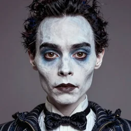 first still taylor momson as edward scissorhands in edward scissorhands remake, ( eos 5 ds r, iso 1 0 0, f / 8, 1 / 1 2 5, 8 4 mm, postprocessed, crisp face, facial features )