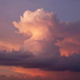 photograph of a cummulonimbus cloud on a pink, orange, red and purple sunset, dslr landscape photography, highly detailed