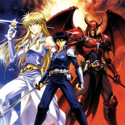 album cover of time mage and demon warrior by akihiko yoshida