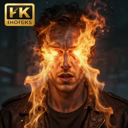 man going insane while fire spews from his eyes, digital art, concept art, highly detailed, award winning painting, trending on artstation, 4 k, unreal octane render
