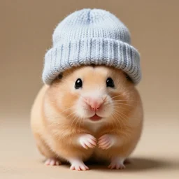 hamster wearing a beanie