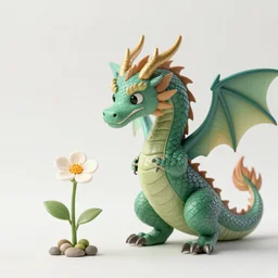 a dragon protects a fragile little flower