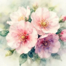 watercolor flowers macro , 8k hd dof