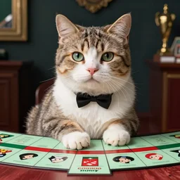 Extremely cute!!! cat as the monopoly man