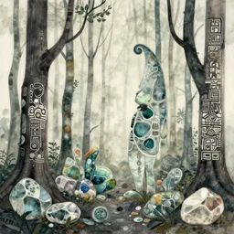 gemstone forest, tribal art