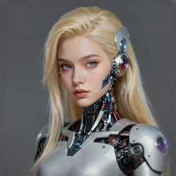 A beautiful portrait painting of the cyborg princess, 8k, trending on artstation cgsociety.