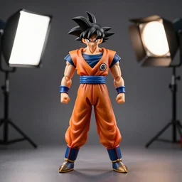 a voltron action figure of goku, real life, studio lighting, professional photography