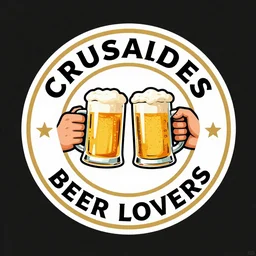 Logo of the crusaders order of beer lovers, holding mugs of beer in their hands, graph design, typographic, digital painting, artstation, concept art, smooth, sharp focus, illustration, artstation trending, octane render, unreal engine