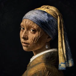 a woman's face in profile, made of twigs, in the style of the dutch masters and gregory crewdson, dark and moody