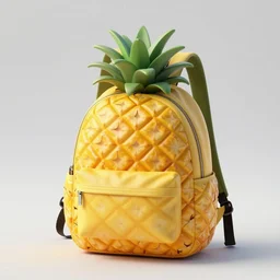 a backpack in pinapple fruit shape, digital art, artgem, octane render, artstation, hasselblad photo, 4 k resolution, fashion design, product photo
