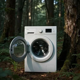 washing machine in a forest shot by david fincher