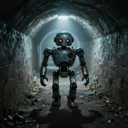 scary robot coming from the tunnel f / 1. 8