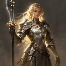 digital painting, shading, overwatch style, medieval knight with large claymore