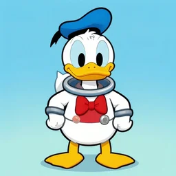 chibi Donald Duck wearing a space suit !n 9