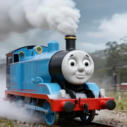 Heavy Gustav with the style of Thomas the Tank Engine