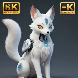 A portrait of a cybernetic kitsune, trending on artstation, digital art, 4k