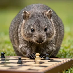 wombat playing chess