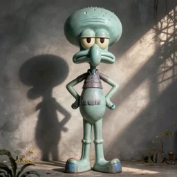 statue of squidward by Fernando Botero