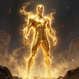 savitr, savitar god of speed in magical world, sci - fic, infinity, clear face, full body, digital painting, illustration, by greg rutkowski, artstation, devainart, glowing effect, hyperdetailed, hyperreal, 8 k, atmospheric, cinematic lighting, golden ratio