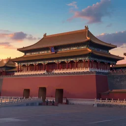 the forbidden city in beijing at dusk by shinkai makoto