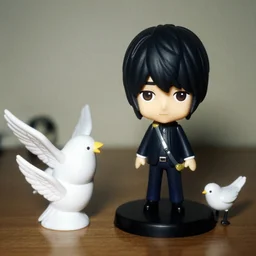 john lennon as nendoroid and white birds of peace, kodak film