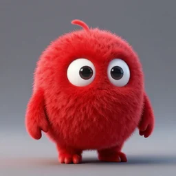 3 d render of completely red hairy friendly antropomorphic cartoony creature wearing white ray - ban shades, full body, simple, smiling with no nose, cute, white background, unreal engine 5 hdr