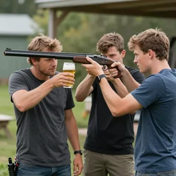 nelk boys shotgunning a beer in real life, 8 k, 4 k uhd, realistic, hyper realistic, super detailed, very detailed, detailed