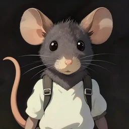 a full body portrait of an anthropomorphic rat girl with large furry rat ears, and a long rat tail, dressed in a tee shirt and combats, finely detailed features, closeup on the faces, perfect art, gapmoe yandere grimdark, trending on pixiv fanbox, painted by greg rutkowski makoto shinkai takashi takeuchi studio ghibli, akihiko yoshida