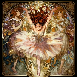 symmetry ( badass ballerina angry, ultra detailed, intricate, anime, dynamic lighting, digital art, digital painting, art station, wlop, sharp focus, illustration, art by artgerm and greg rutkowski and alphonse mucha
