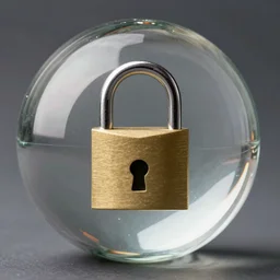padlock inside a glass marble