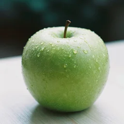 a beautiful photo of a green apple, Fujifilm Velvia 50