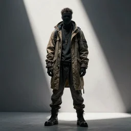 cyberpunk homeless, full body picture